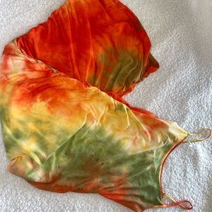 Tie-dye ankle length body-con dress